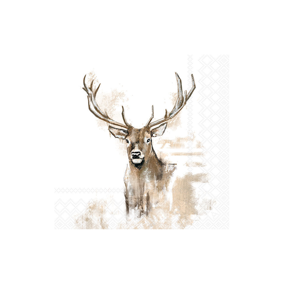Weihnachts-Motivserviette Hirsch, 33 x 33 cm, 3-lagig, 20 Stück AMBIENTE 13317875 AMBIENTE 13317875 20ST