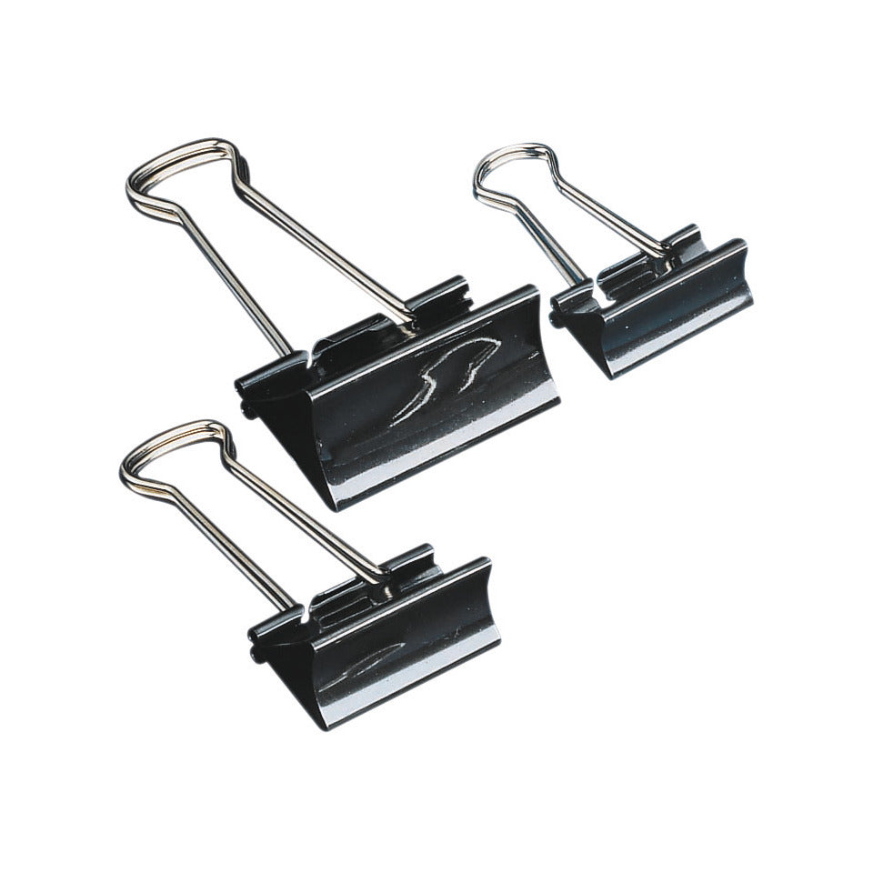 Briefklemmer Foldback, 42mm, 10 Stück, schwarz Q-CONNECT KF01285