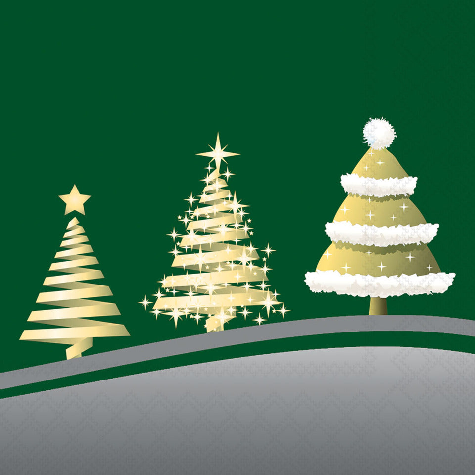 Weihnachts-Motivserviette drei Bäume, 33 x 33 cm, 3-lagig, 20 Stück AMBIENTE 33321126 AMBIENTE 33321126 20St