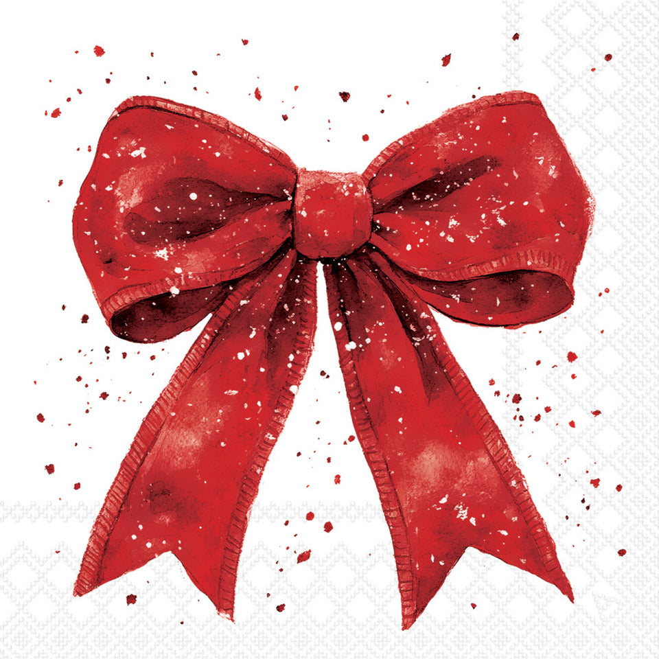 Weihnachts-Motivserviette rote Schleife, 25 x 25 cm, 3-lagig, 20 Stück AMBIENTE 32521325 AMBIENTE 32521325 20ST