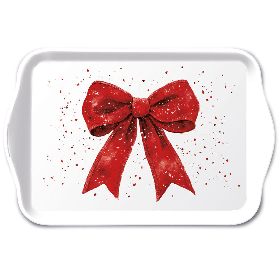 Weihnachtstablett rote Schleife, 13 x 21 cm AMBIENTE 33721325