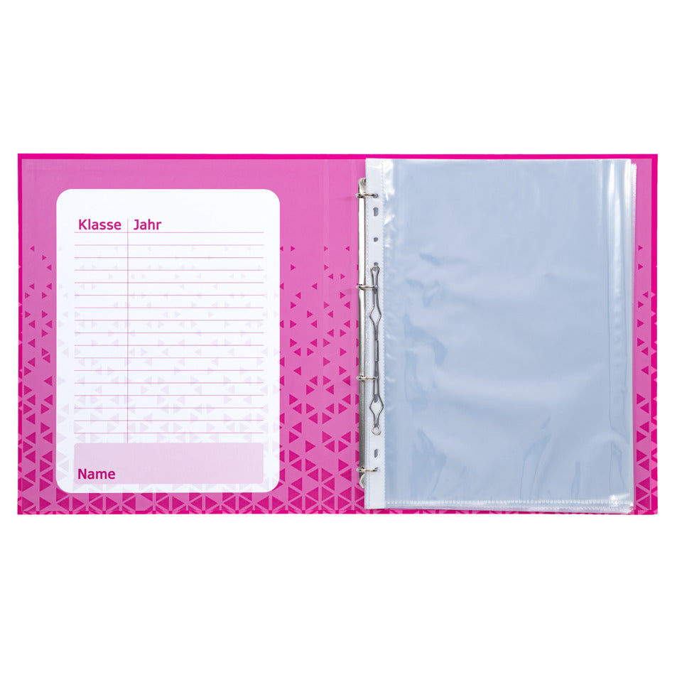 Zeugnis-Ringbuch, A4, 4-Ring, 10 Hüllen, pink HERMA 20173 HERMA 20173  incl. 10 Hüllen A4/4R.