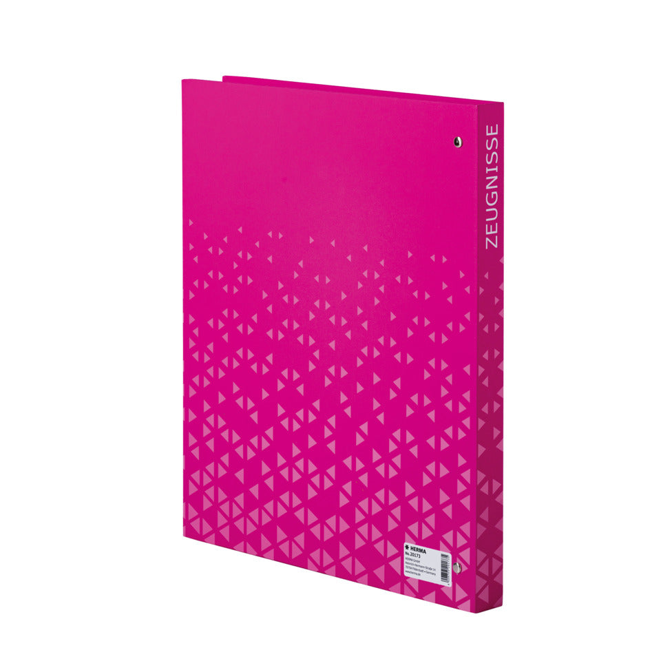 Zeugnis-Ringbuch, A4, 4-Ring, 10 Hüllen, pink HERMA 20173 HERMA 20173  incl. 10 Hüllen A4/4R.