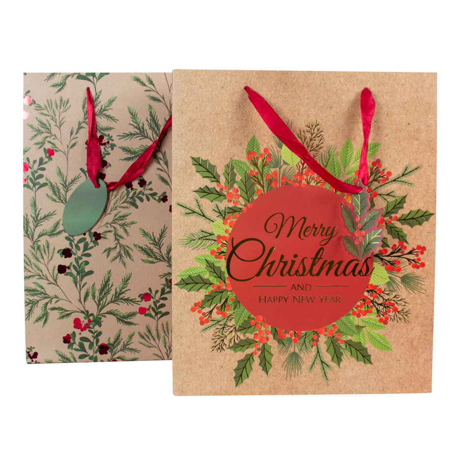 Weihnachten Geschenktragtasche Zweige sortiert  32x26x12cm DONAU 57698 DONAU home 57698 32x26x12cm