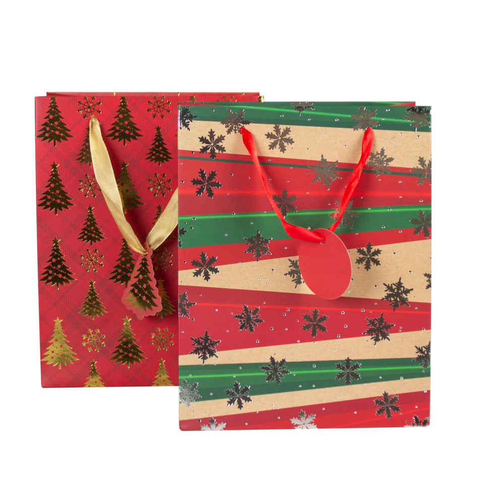 Weihnachten Geschenktragtasche Baum/Flocke  23x18x10cm sortiert DONAU 58649 DONAU home 58649 23x18x10cm  sortiert