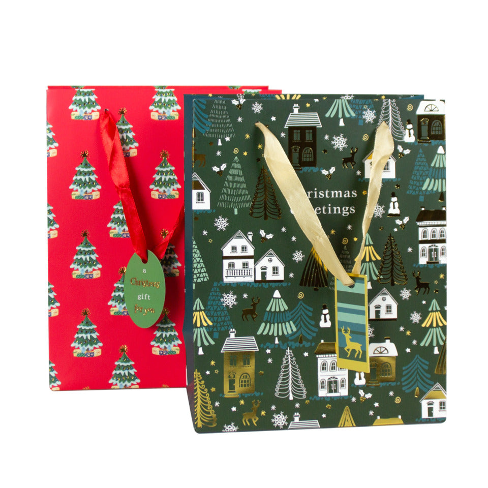 Weihnachten Geschenktragtasche Baum/Stadt 23x18x10cm sortiert DONAU 58650 DONAU home 58650 23x18x10cm sortiert