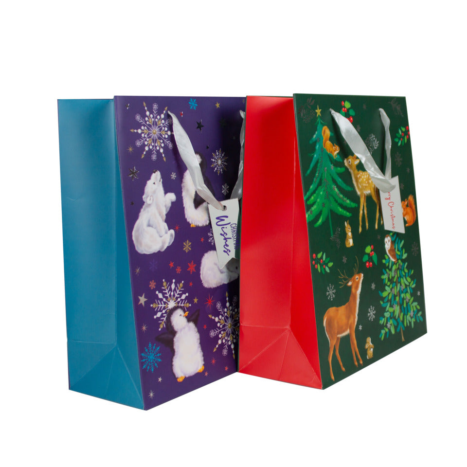 Weihnachten Geschenktragtasche Kind Tiere 32x26x12cm sortiert DONAU 58651 DONAU home 58651 32x26x12cm sortiert