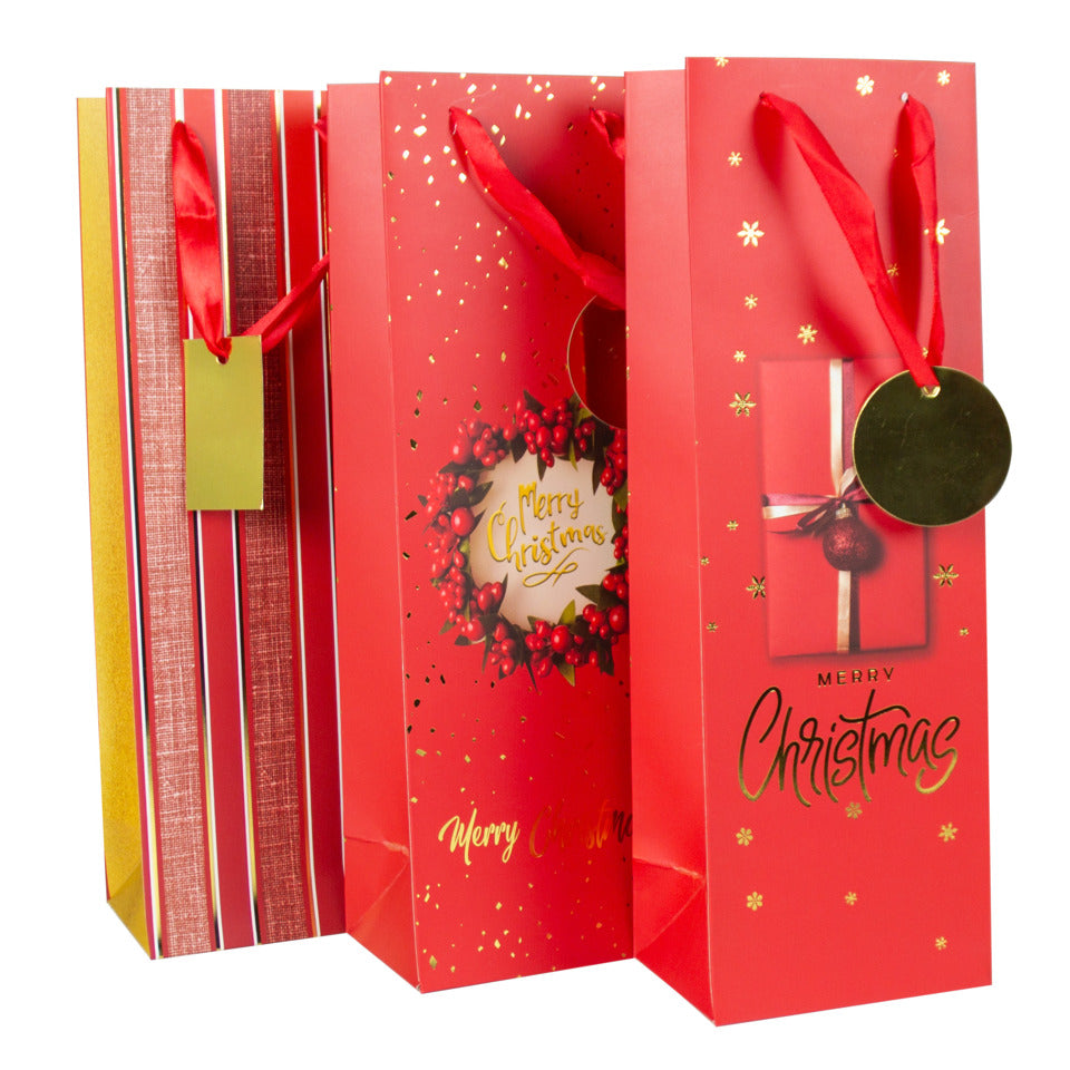 Weihnachten Flaschentragtasche sortiert 36x12x9cm DONAU 58654 DONAU home 58654 36x12x9cm