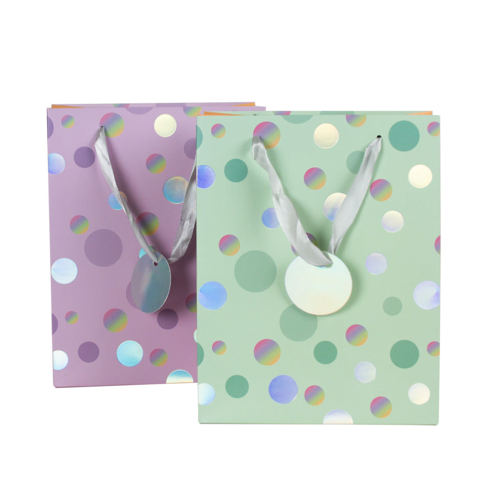 Geschenktragtasche Punkte Holografie 23x18x10cm sortiert DONAU 58662 DONAU home 58662 23x18x10cm sortiert