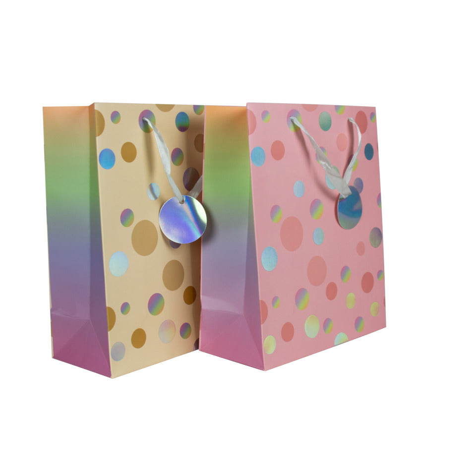 Geschenktragtasche Punkte Holografie 32x26x12cm sortiert DONAU 58663 DONAU home 58663 32x26x12cm sortiert
