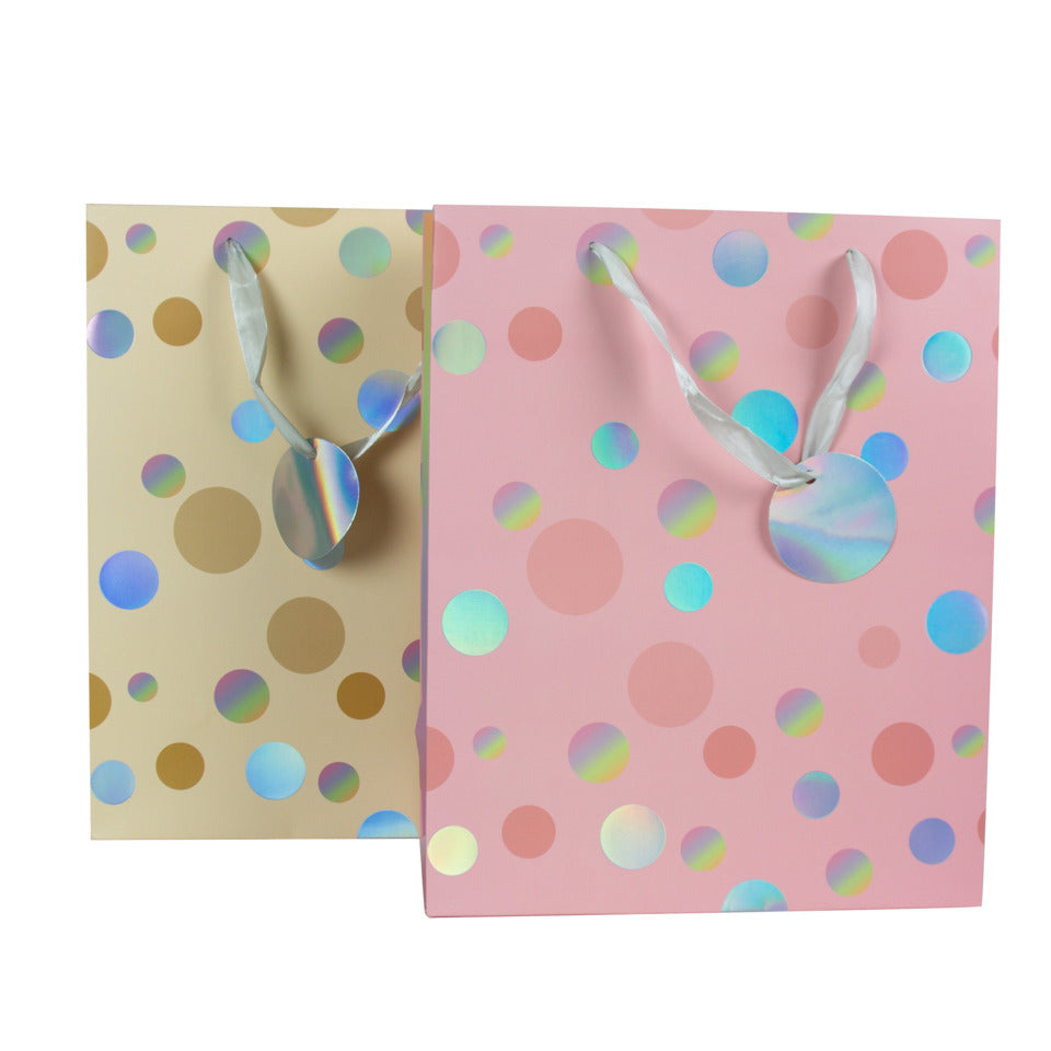 Geschenktragtasche Punkte Holografie 32x26x12cm sortiert DONAU 58663 DONAU home 58663 32x26x12cm sortiert