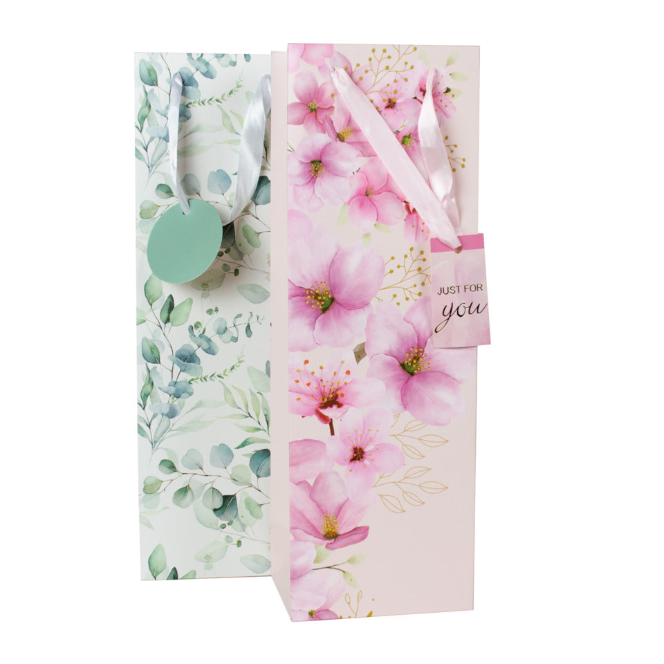 Flaschentragtasche Blumen/Eukalyptus sortiert 36x12x9cm DONAU 58678 DONAU home 58678 36x12x9cm sortiert