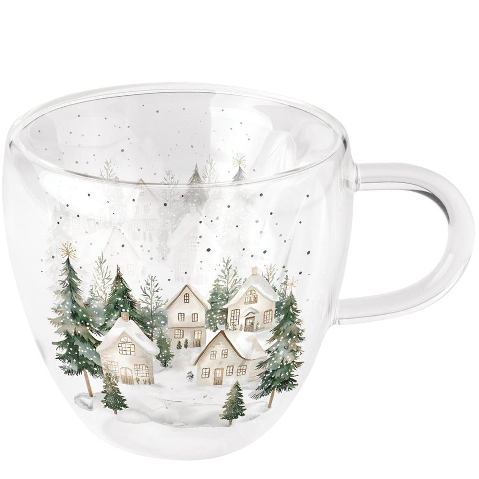 Weihnachts-Teeglas verschneite Häuser, 0,2l, doppelwandig AMBIENTE 34420995