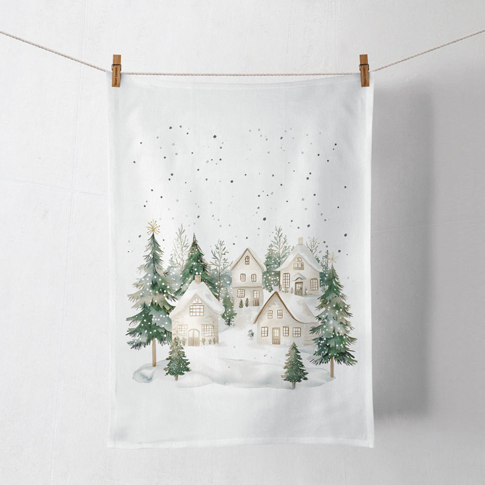 Weihnachts-Geschirrtuch verschneite Häuser, 50 x 70 cm AMBIENTE 37820995