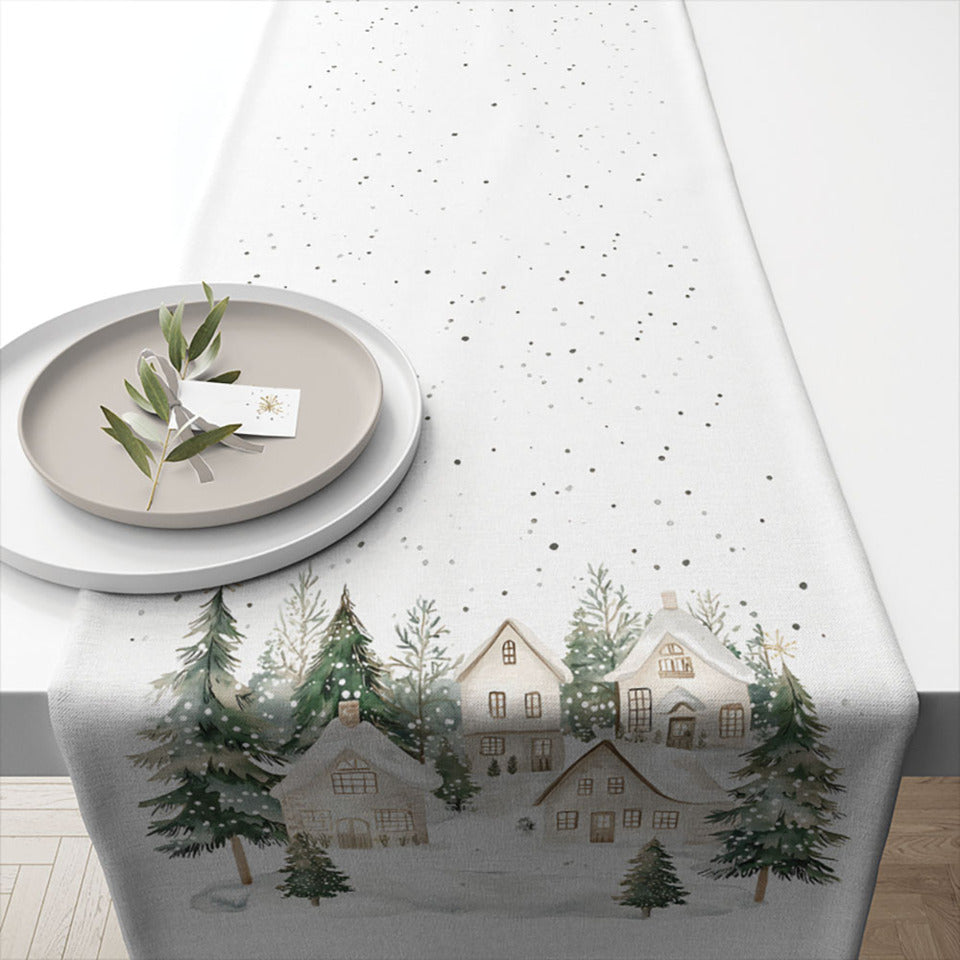 Weihnachts-Tischläufer verschneite Häuser, 40 x 150 cm AMBIENTE 36620995