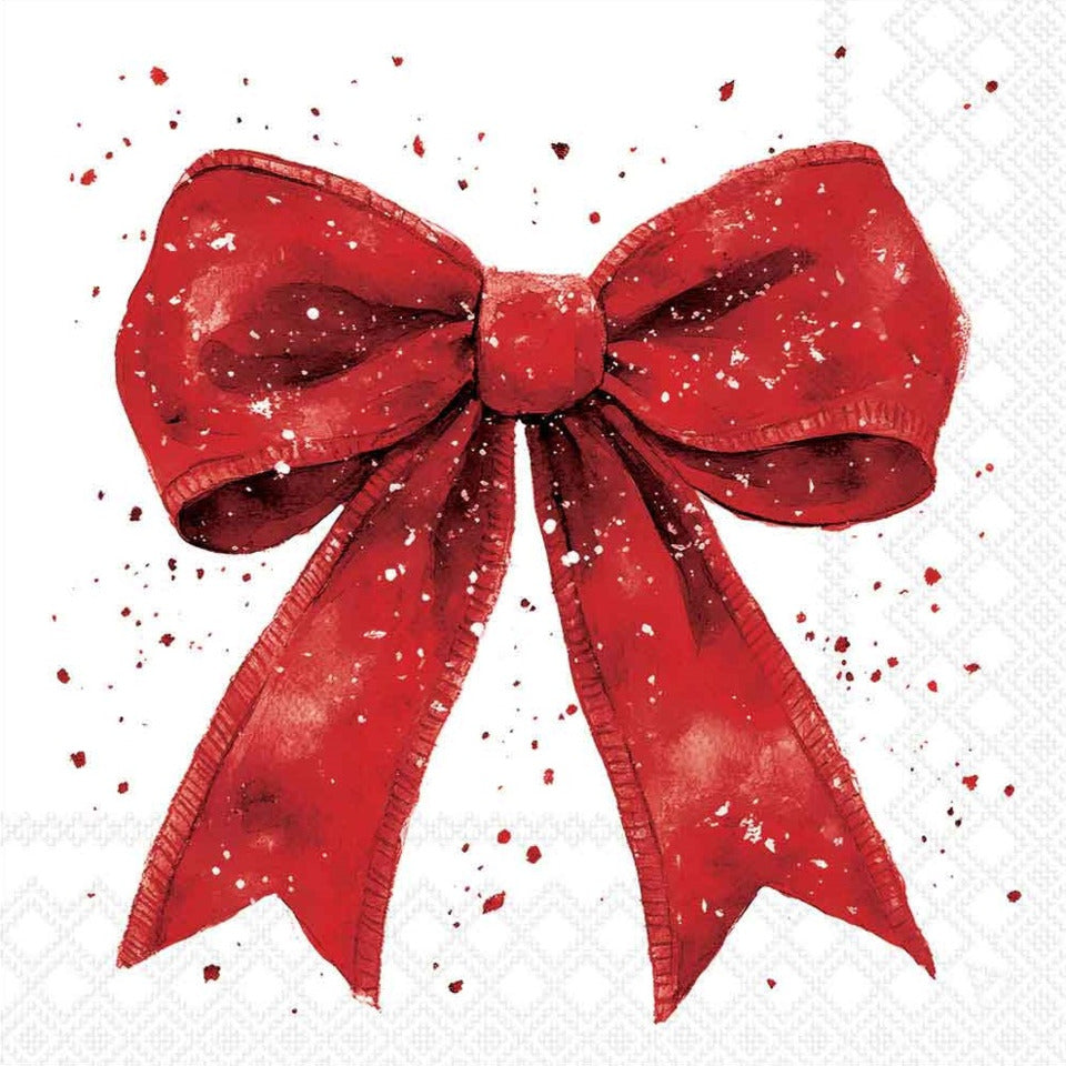 Weihnachts-Motivserviette rote Schleife, 33 x 33 cm, 3-lagig, 20 Stück AMBIENTE 33321325 AMBIENTE 33321325 20ST