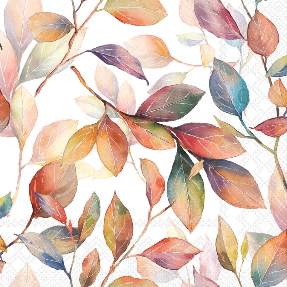 Motivserviette bunte Blätter, 25 x 25 cm, 3-lagig, 20 Stück AMBIENTE 12520830 AMBIENTE 12520830 20ST
