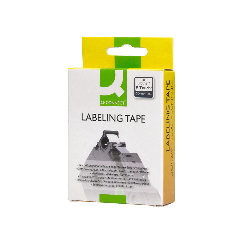 Schriftband, 6mmx8m, schwarz/weiß Q-CONNECT KF18795 Q-CONNECT KF18795 6mm 8m kompatibel