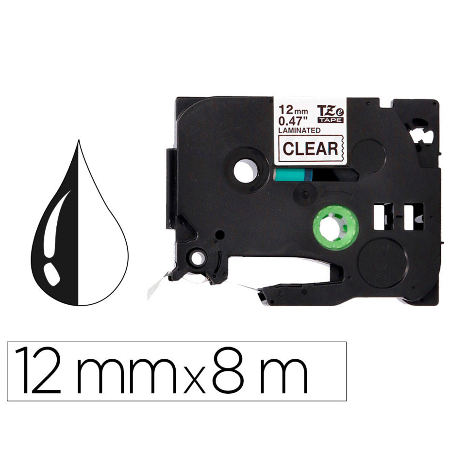 Schriftband, 12mmx8m, schwarz/transparent Q-CONNECT KF18864 Q-CONNECT KF18864 12mm 8m kompatibel