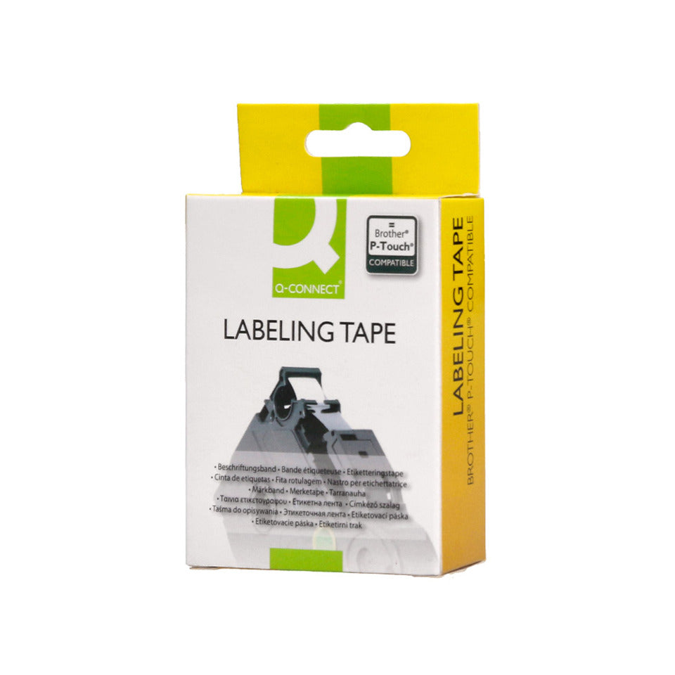 Schriftband, 12mmx8m, schwarz/transparent Q-CONNECT KF18864 Q-CONNECT KF18864 12mm 8m kompatibel