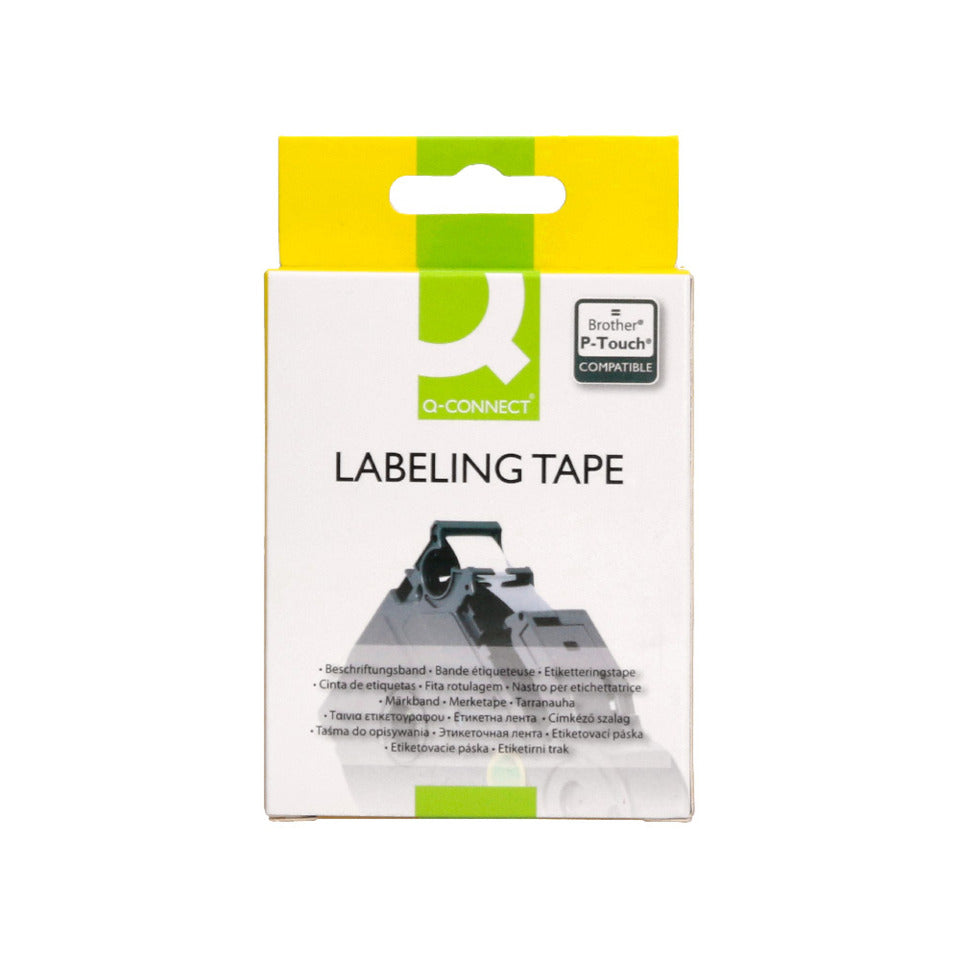 Schriftband, 12mmx8m, schwarz/transparent Q-CONNECT KF18864 Q-CONNECT KF18864 12mm 8m kompatibel