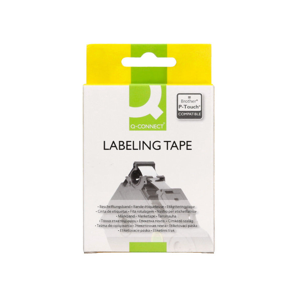 Schriftband, 12mmx8m, schwarz/gelb Q-CONNECT KF18862 Q-CONNECT KF18862 12mm 8m kompatibel