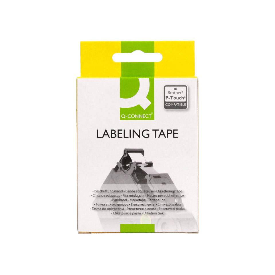 Schriftband, 18mmx8m, schwarz/weiß Q-CONNECT KF18798 Q-CONNECT KF18798 18mm 8m kompatibel