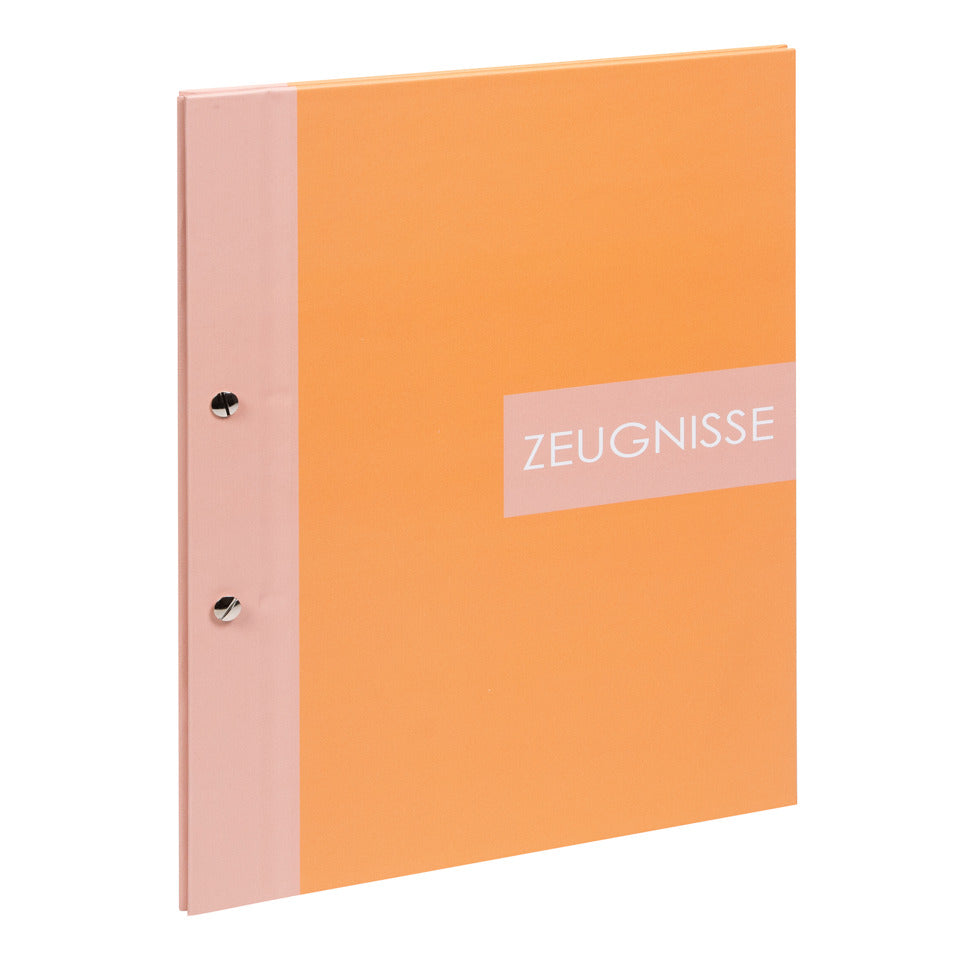 Zeugnismappe Zweiklang inklusive 12 Klarsichthüllen, A4, papaya GOLDBUCH 36 015
