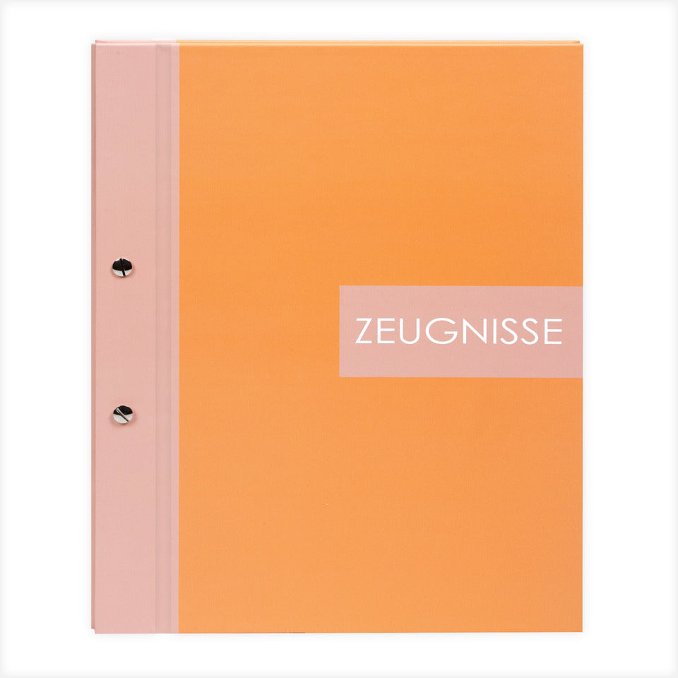 Zeugnismappe Zweiklang inklusive 12 Klarsichthüllen, A4, papaya GOLDBUCH 36 015