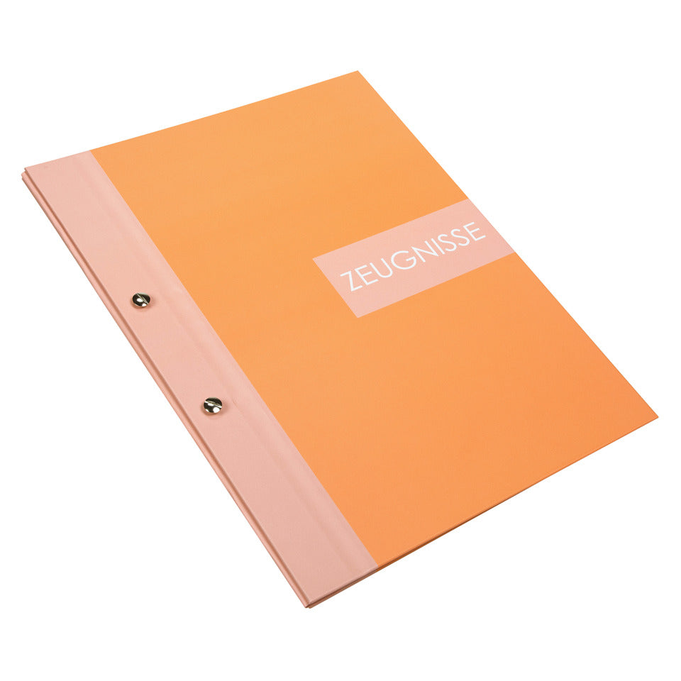 Zeugnismappe Zweiklang inklusive 12 Klarsichthüllen, A4, papaya GOLDBUCH 36 015