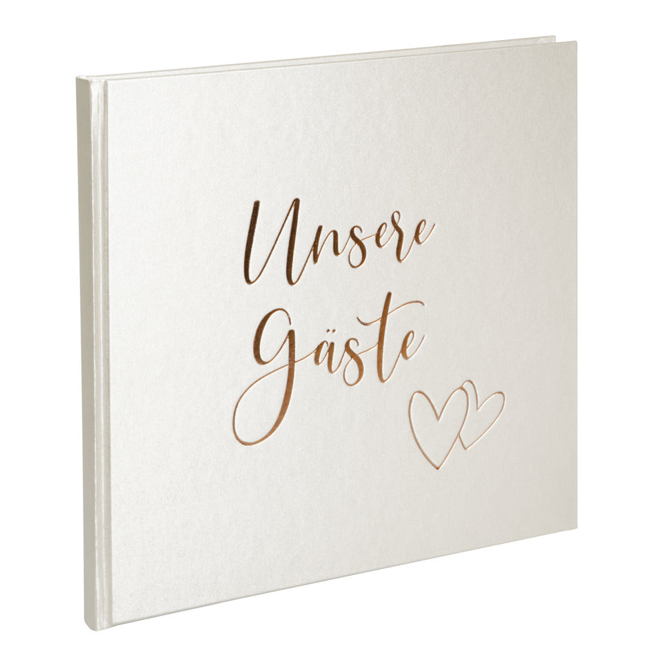 Hochzeits-Gästebuch Herzklopfen, 22,4 x 22,5 cm, 100 Seiten, rosa GOLDBUCH 50 174 GOLDBUCH 50 174 24,5x22,5cm