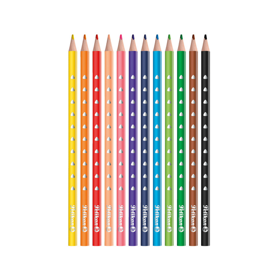 Farbstifte 12 Stück Silverino, dreieckig, dünn, 3 mm, sortiert PELIKAN 100401597 PELIKAN 100401597 700634 BD12LN dreie