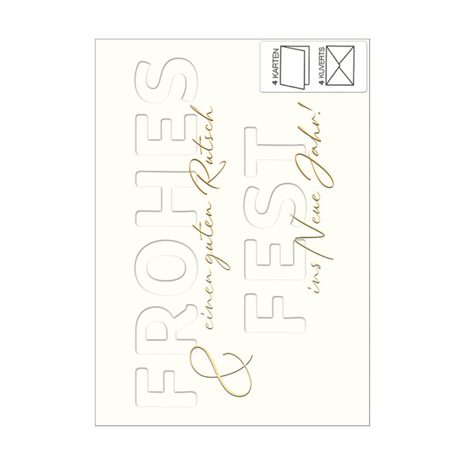 Weihnachtskarte Frohes Fest, 10,5 x 14,8 cm, 4 Stück, sortiert HANRA 22-20230 HANRA 22-20230 Bild