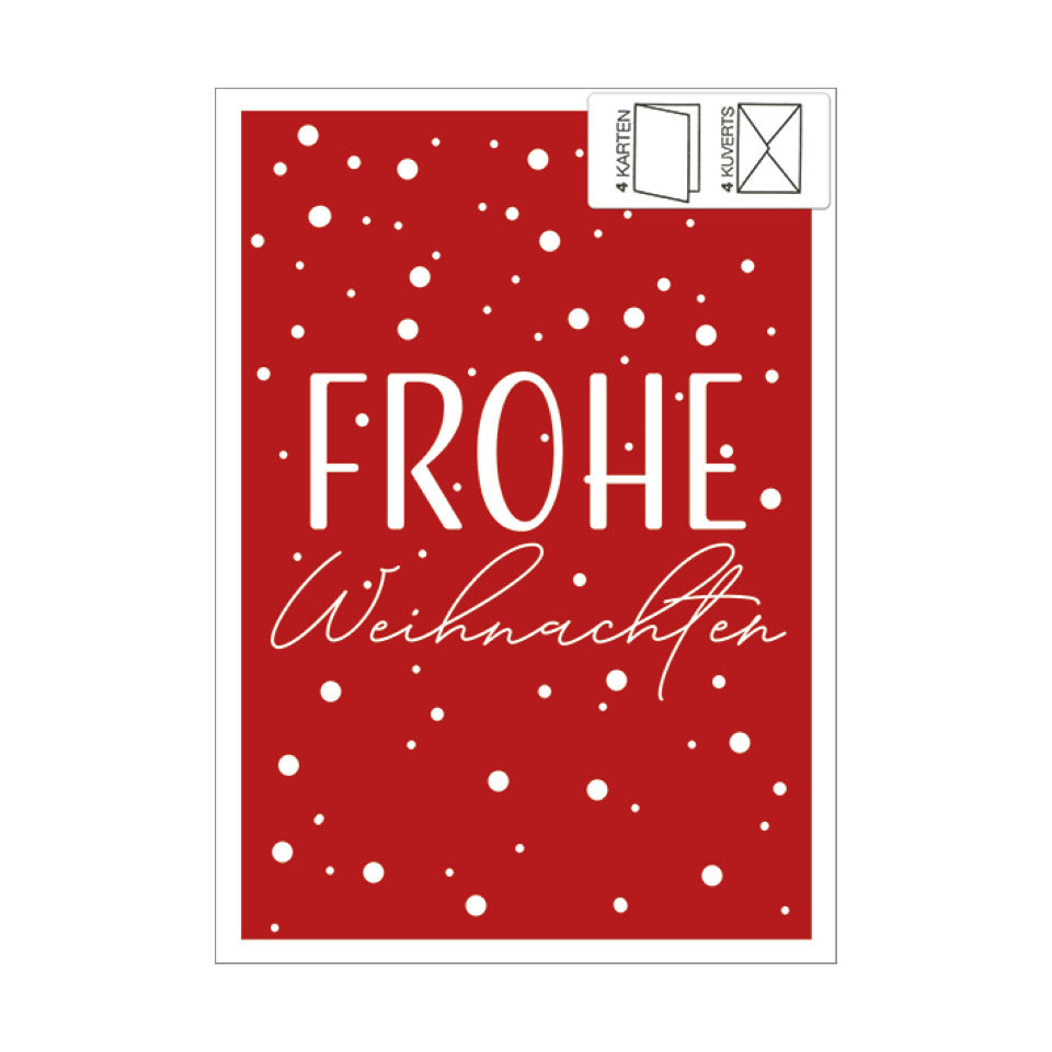 Weihnachtskarte Frohe Weihnachten, 10,5 x 14,8 cm, 4 Stück, sortiert HANRA 22-20242 HANRA 22-20242 Bild
