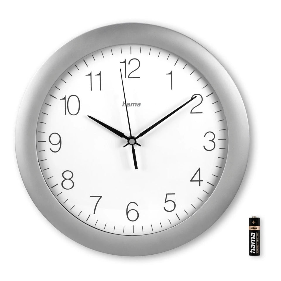 Wanduhr Funk Teneriffa Ø30cm, silber HAMA 185872