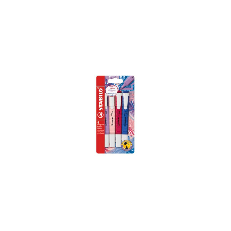 Textmarker Swing Cool Wildflower, 1 + 4 mm,  4 Stück, sortiert STABILO 275/4-10 STABILO 275/4-10 Wildflower