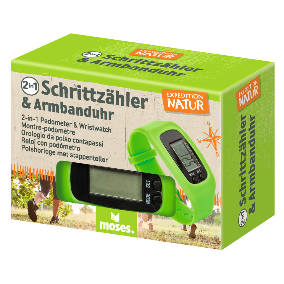 ExpeditionNatur -Schrittzähler & Armbanduhr 2in1, Silikon MOSES 9903