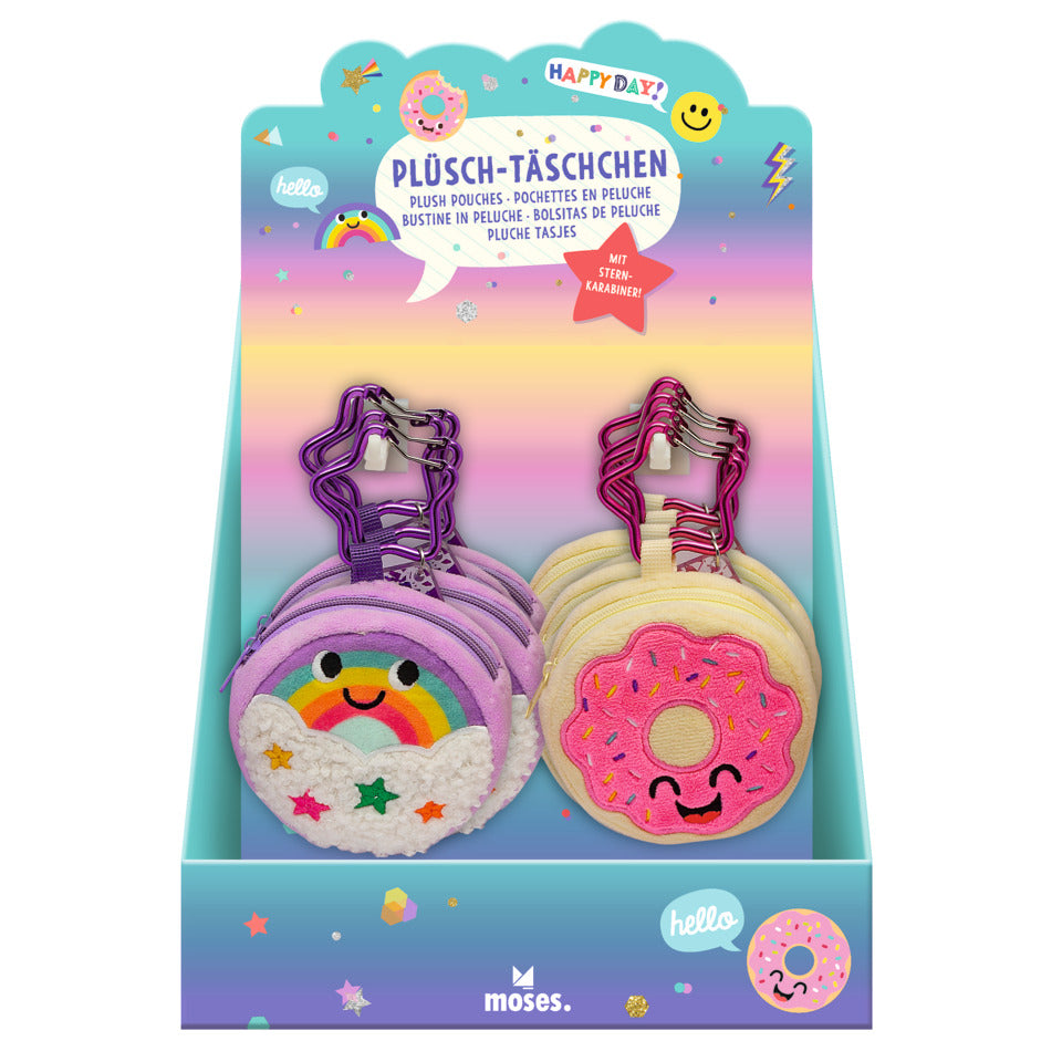 Plüsch-Täschchen Happy Day mit Karabiner MOSES 38292