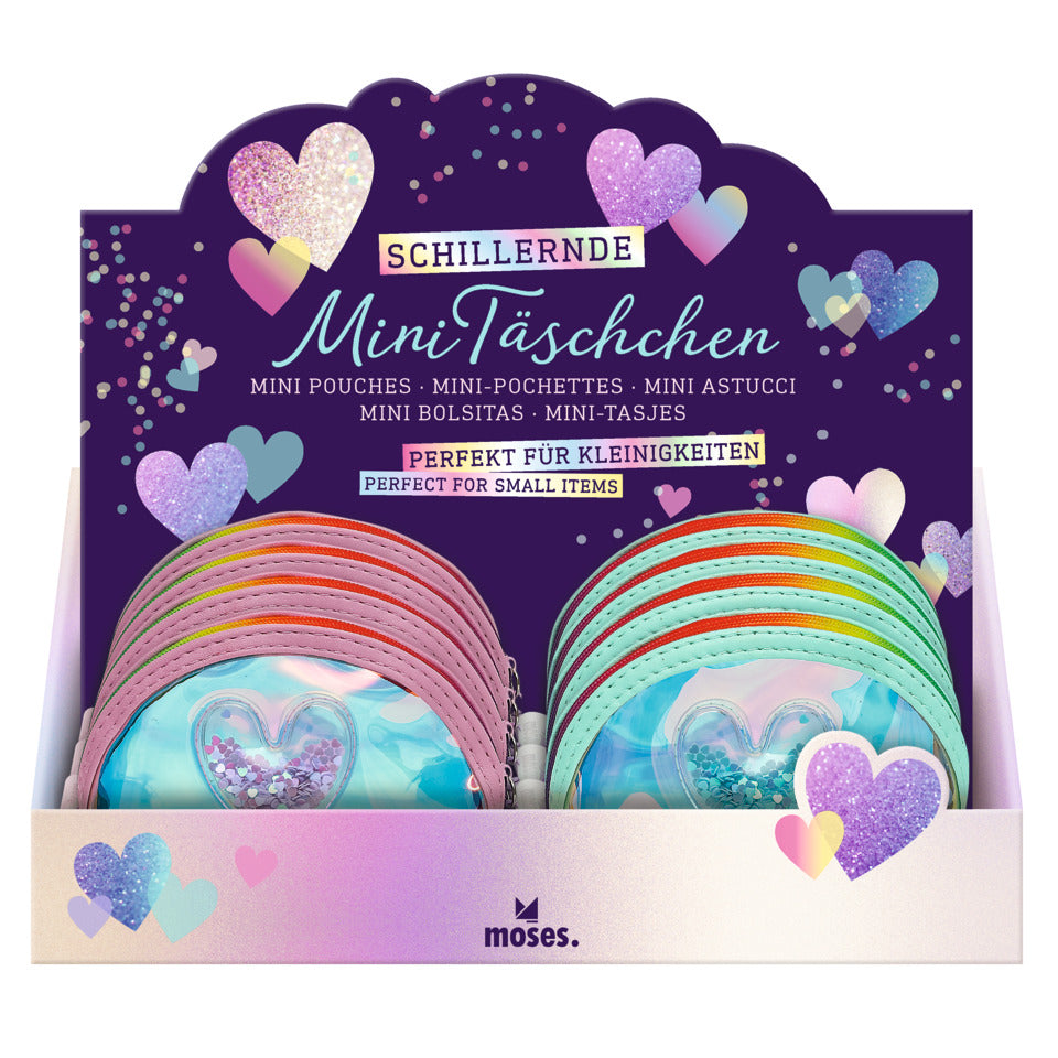 Schillerndes Mini-Täschchen, 12,5 x 8,2 x 4,5 cm, sortiert MOSES 38301