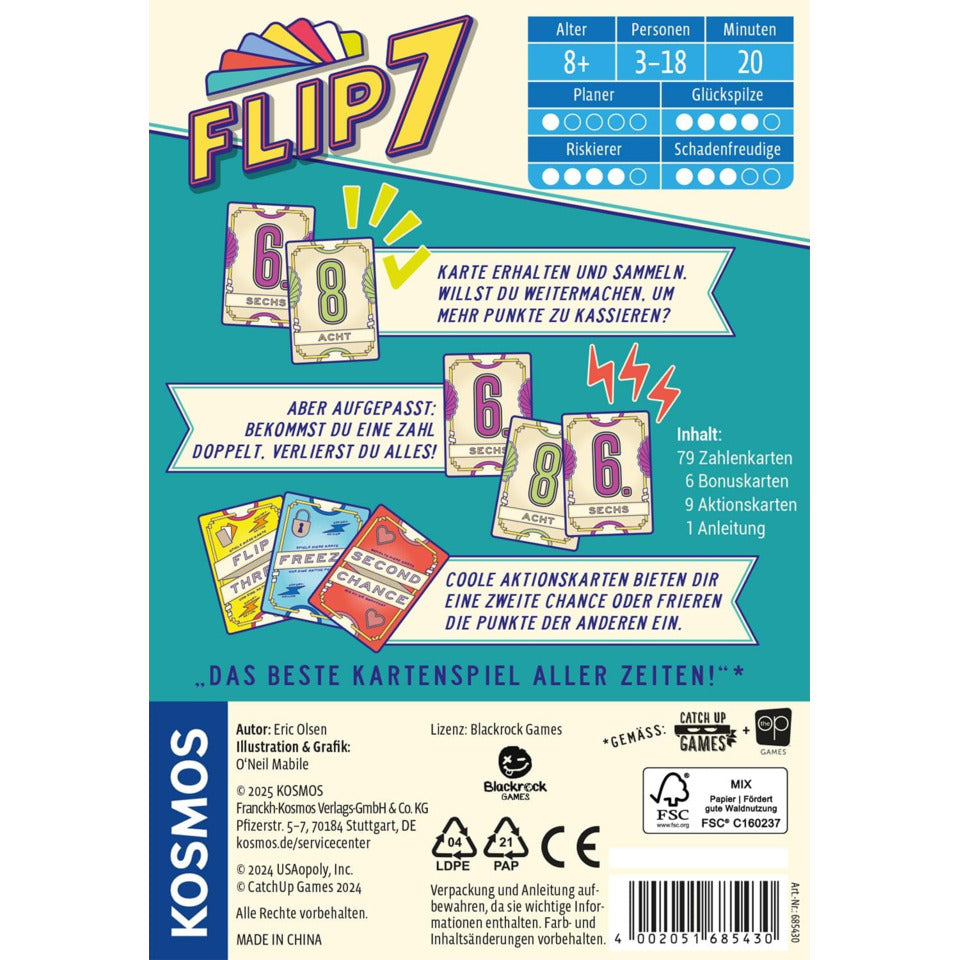 Kartenspiel Flip 7 KOSMOS 685430
