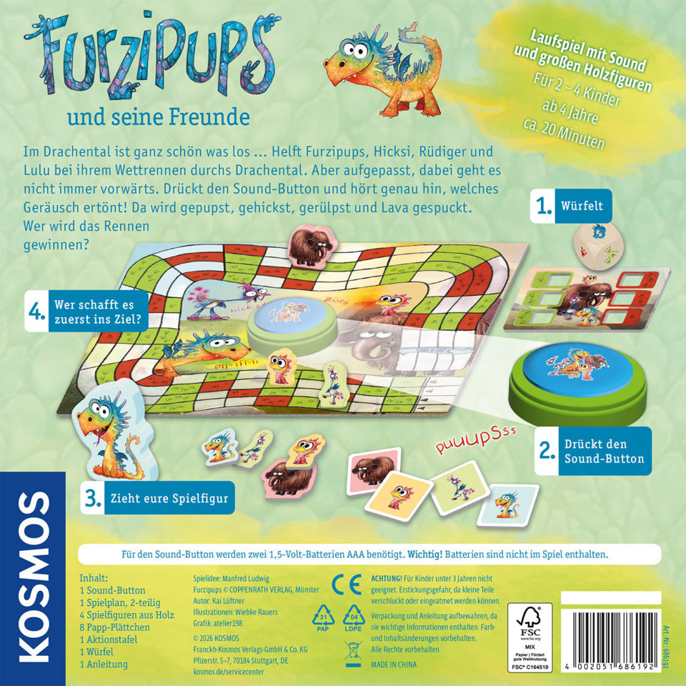 Brettspiel Furzipups und seine Freunde KOSMOS 686192
