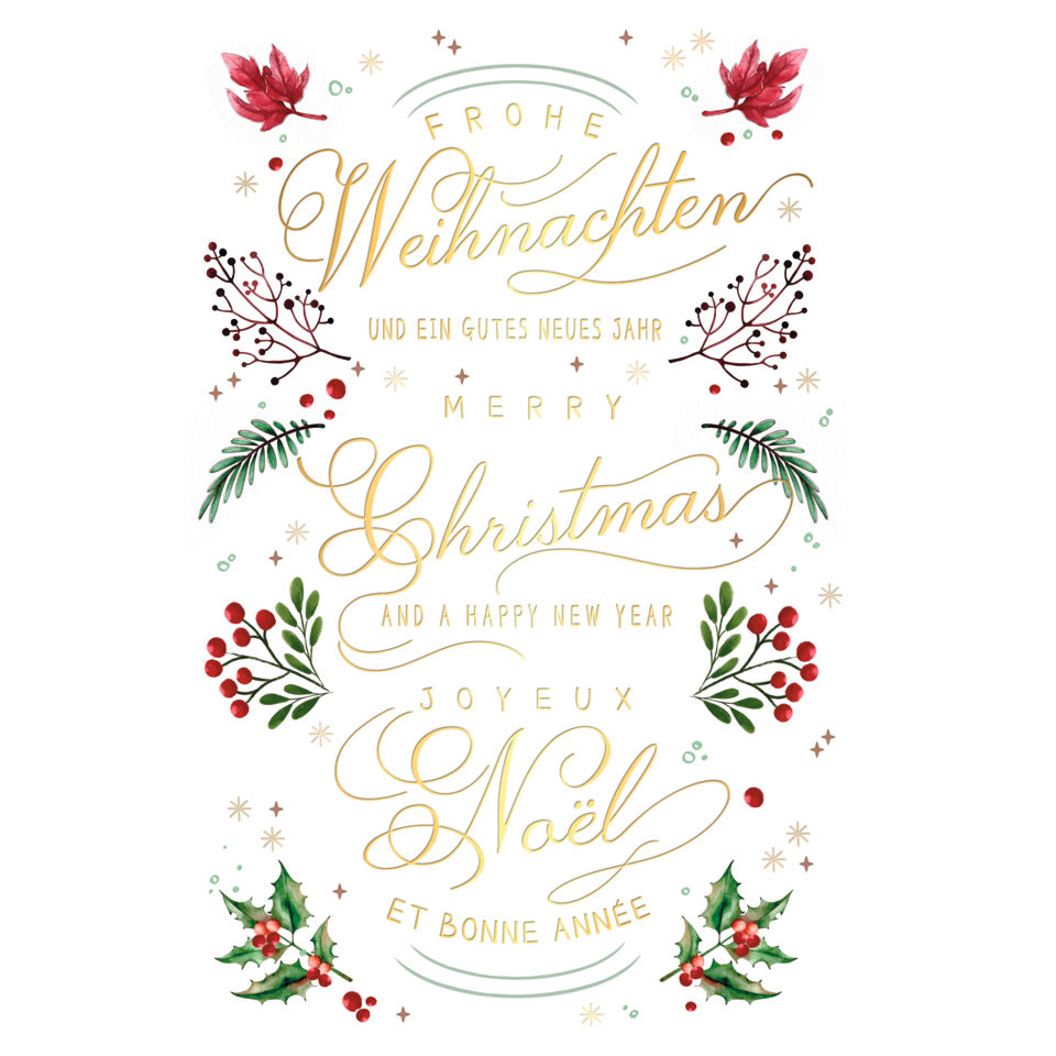 Weihnachtskarte mehrsprachig, 11,5 x 17 cm SKORPION 22-6142 22-6142 Bild