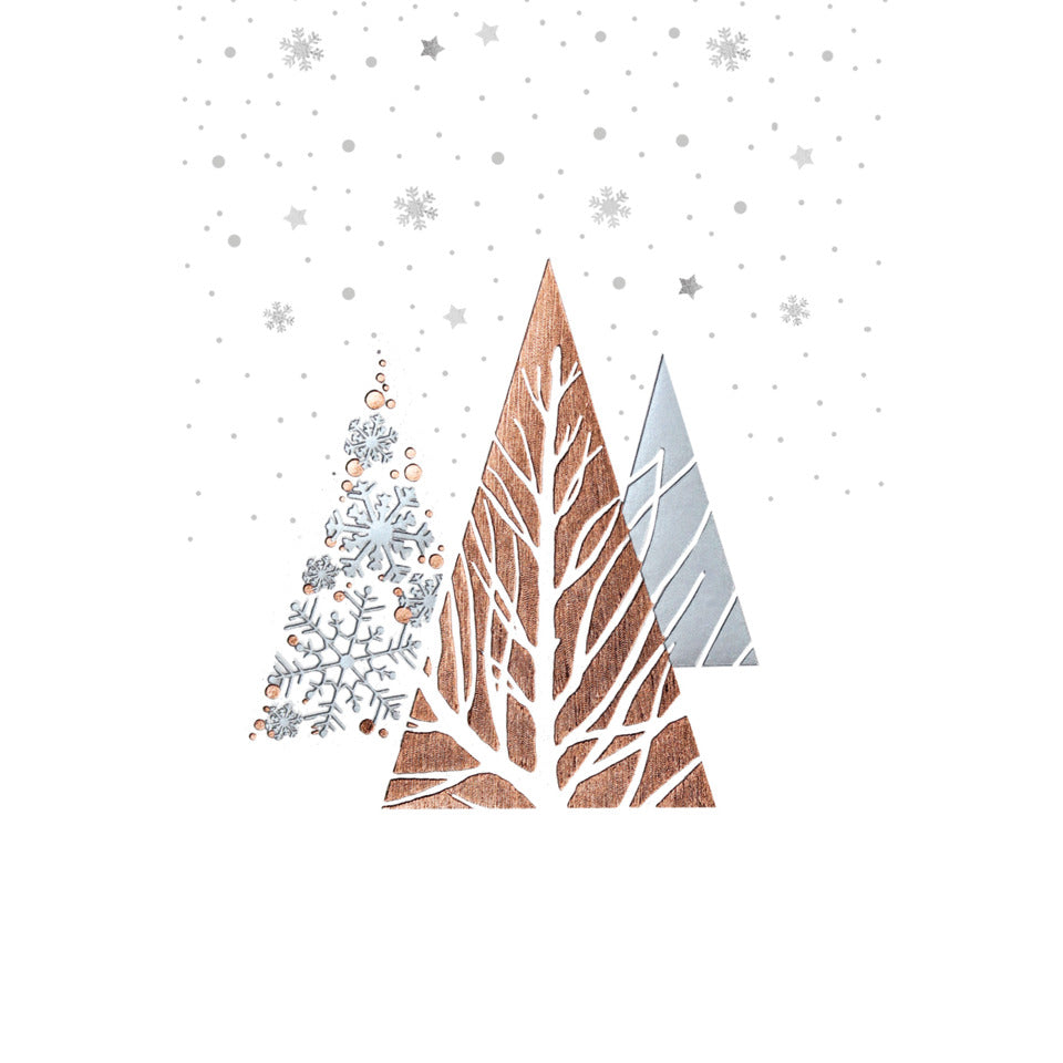 Weihnachtskarte dreieckige Bäume, 11,5 x 17 cm  22-1800 22-1800 Bild
