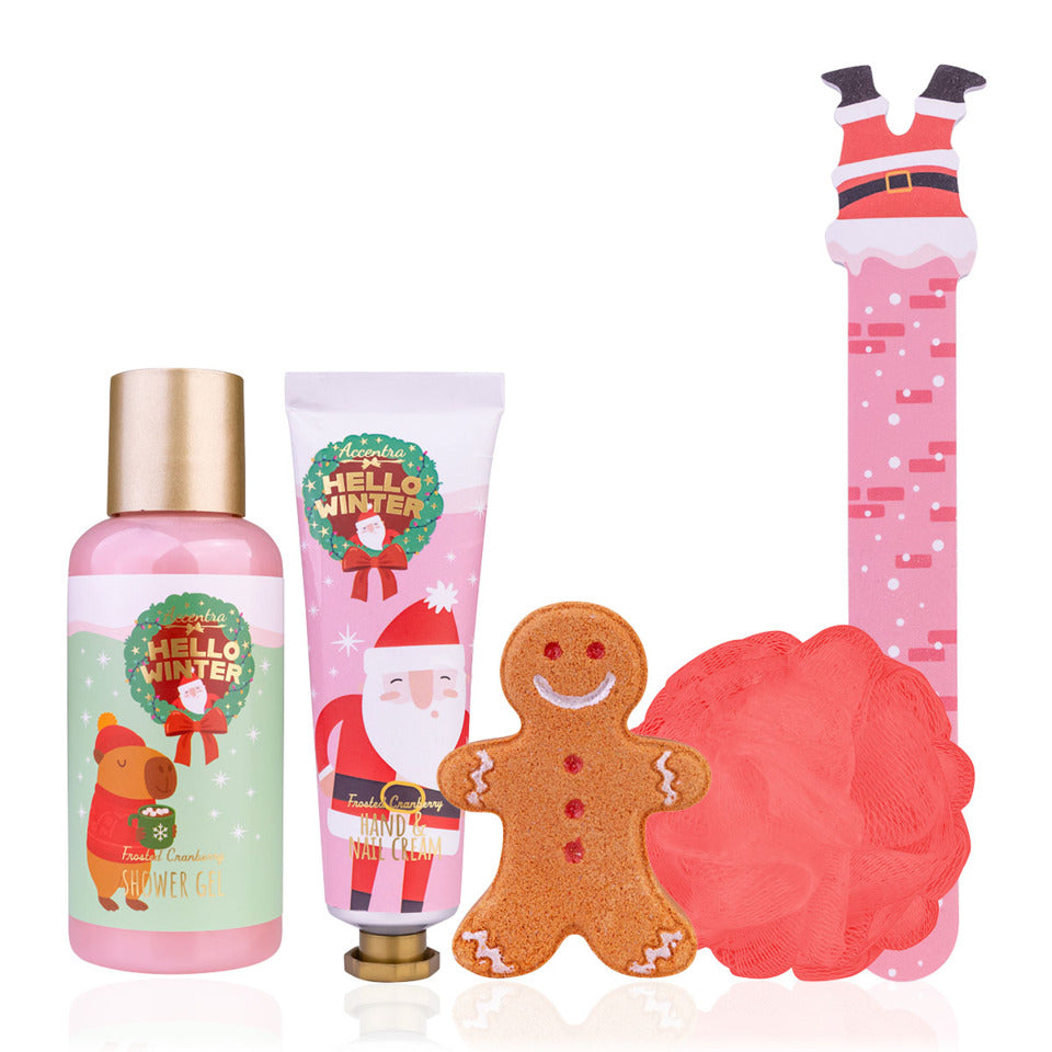 Badeset Hello Winter In gestapelte Geschenkboxen rosa/türkis ACCENTRA 6063326 ACCENTRA6063326 gestapelte Geschenkboxen