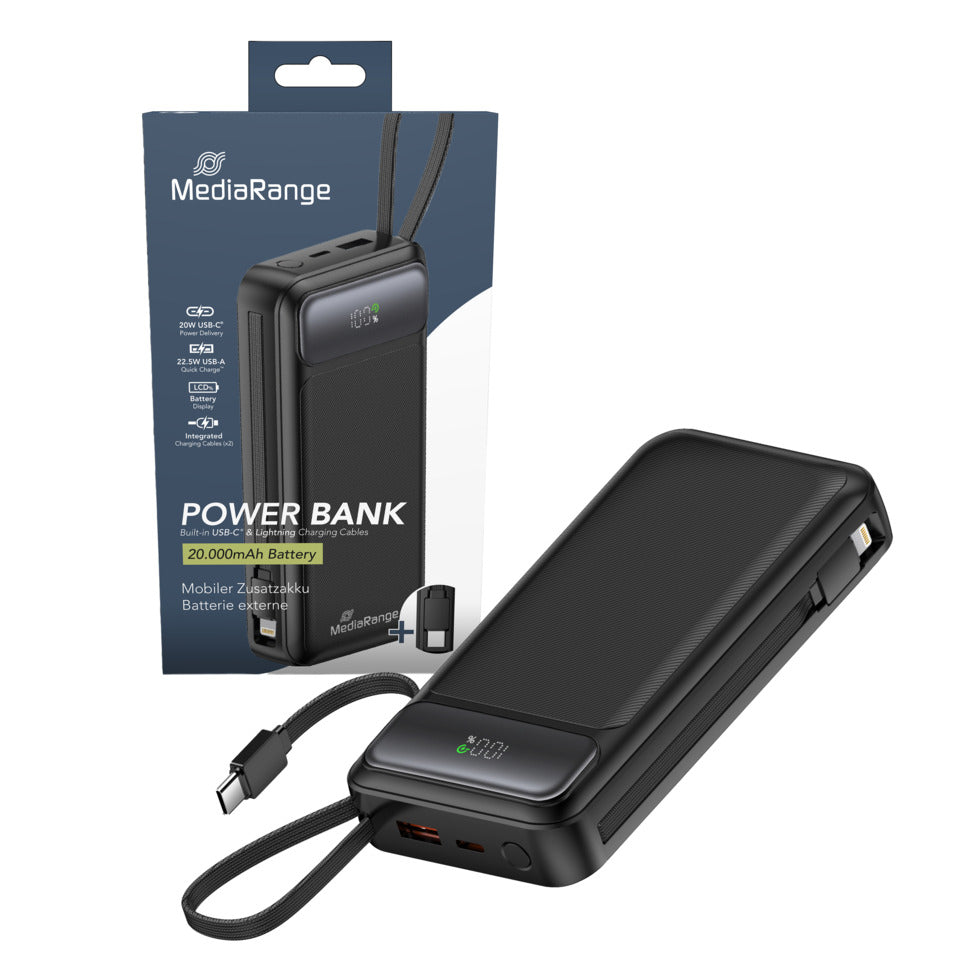 Ladestation Powerbank, 20.000mAh MEDIARANGE MRMA756
