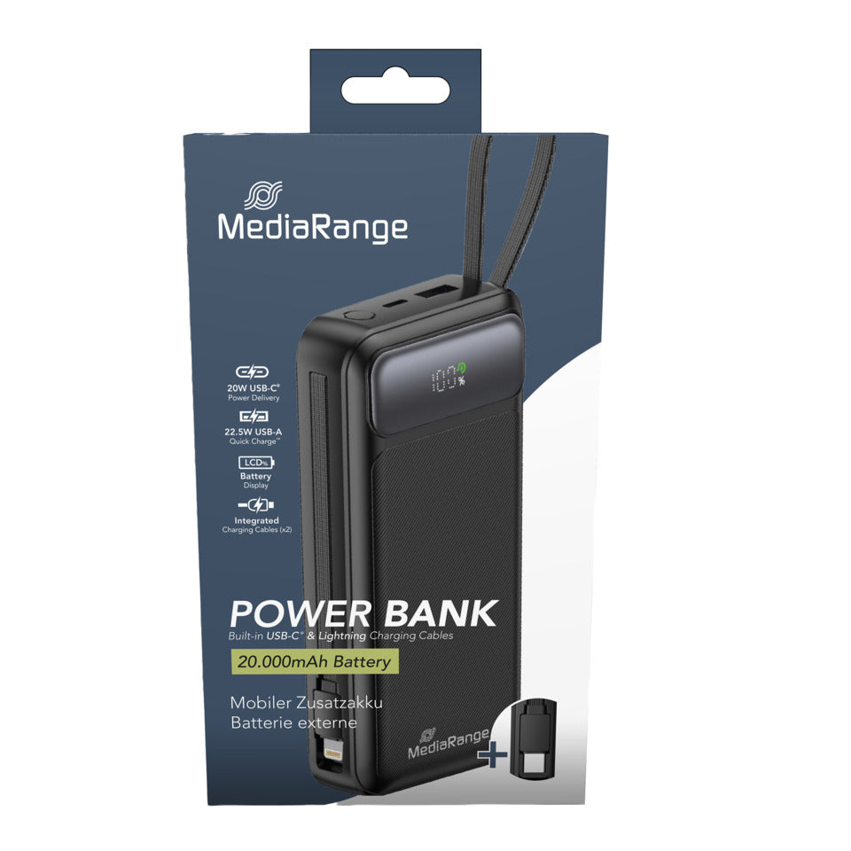 Ladestation Powerbank, 20.000mAh MEDIARANGE MRMA756