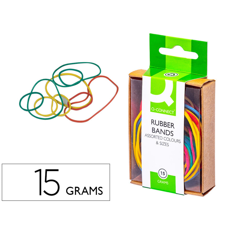 Gummiringe, 15g, bunt sortiert Q-CONNECT KF02032