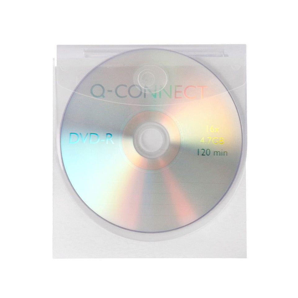 CD-Hülle, selbstklebend, 10 Stück Q-CONNECT KF27032 Q-CONNECT KF27032 m.Lasche