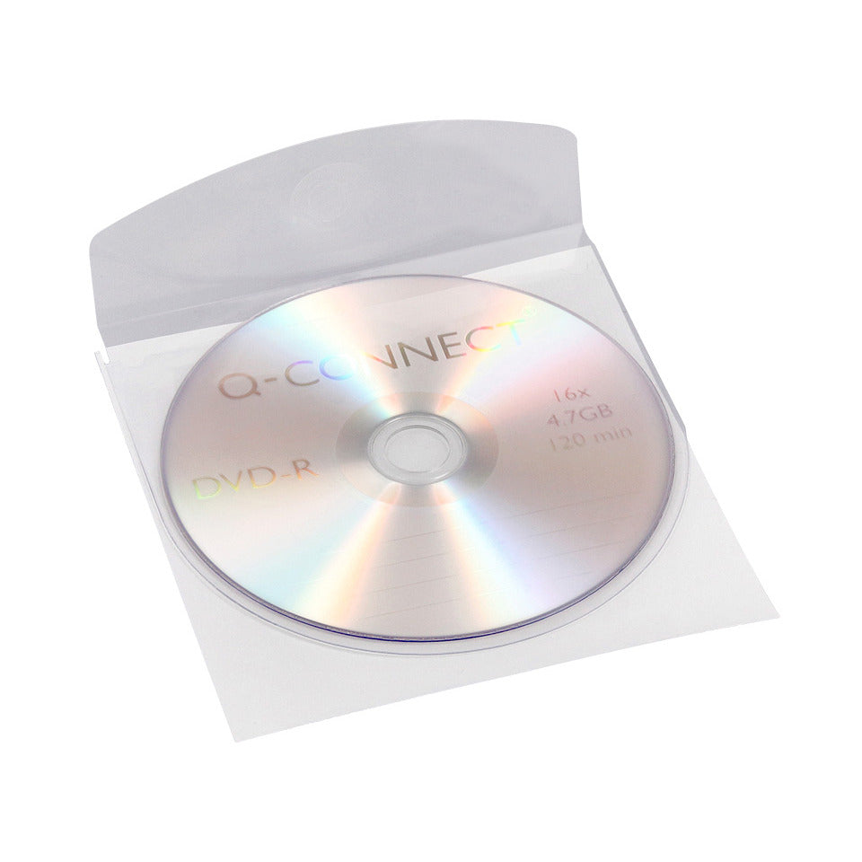CD-Hülle, selbstklebend, 10 Stück Q-CONNECT KF27032 Q-CONNECT KF27032 m.Lasche