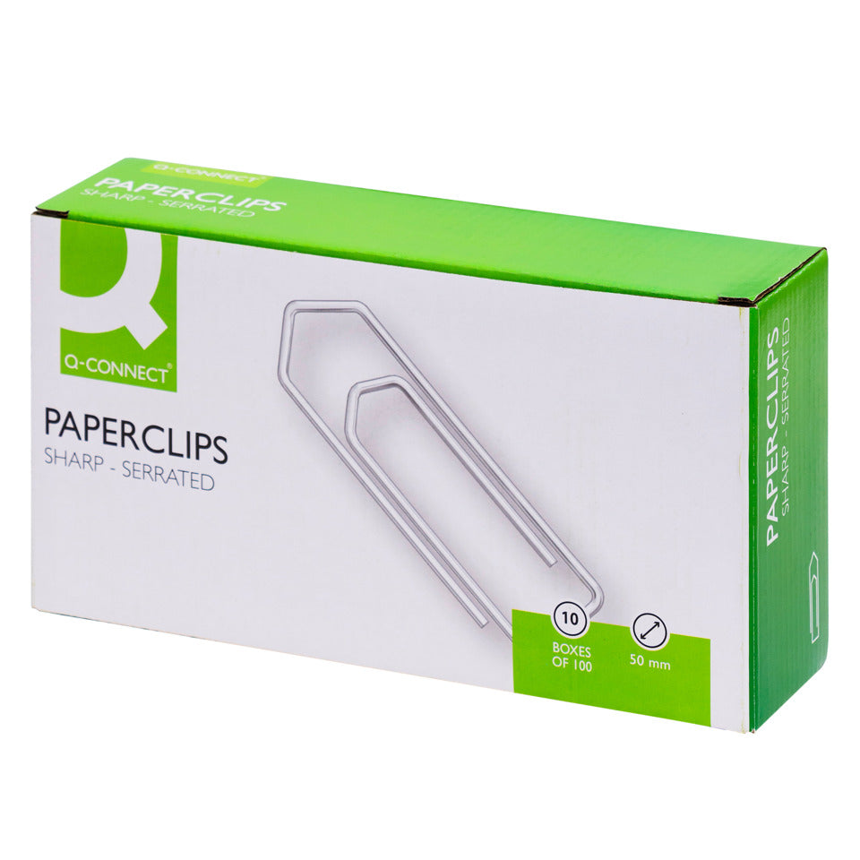Büroklammer, 50mm, 100 Stück, verzinkt Q-CONNECT KF01318 Q-CONNECT KF01318 spitz